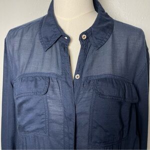 Anthropologie Holding Horses Button Front Shirttail Tunic Shirt Lagenlook Sz M